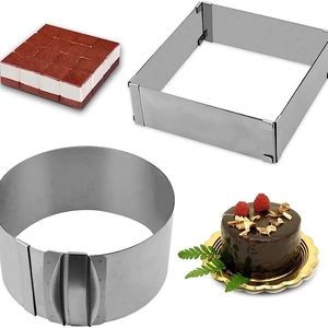 Adjustable Cake Mold Ring 6-12 Inch Mousse Ring Stainless Steel Cake Mold Baking
